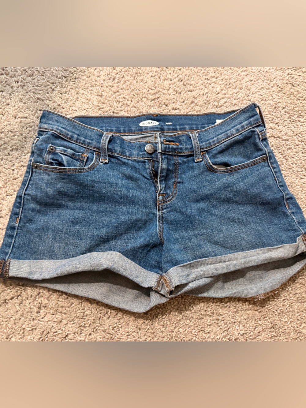 Old Navy Medium Blue Denim Shorts with Rolled Hem